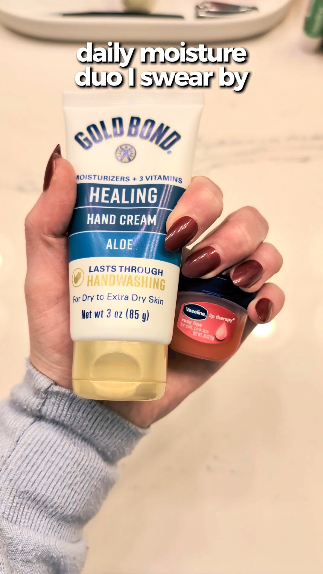 I swear by this daily duo!! Say goodbye to dry winter skin and lips. Gold Bond healing aloe lotion and Vaseline lip therapy. Your hands and lips will thank you!

#LTKselfcare #LTKBeauty #LTKgrwm