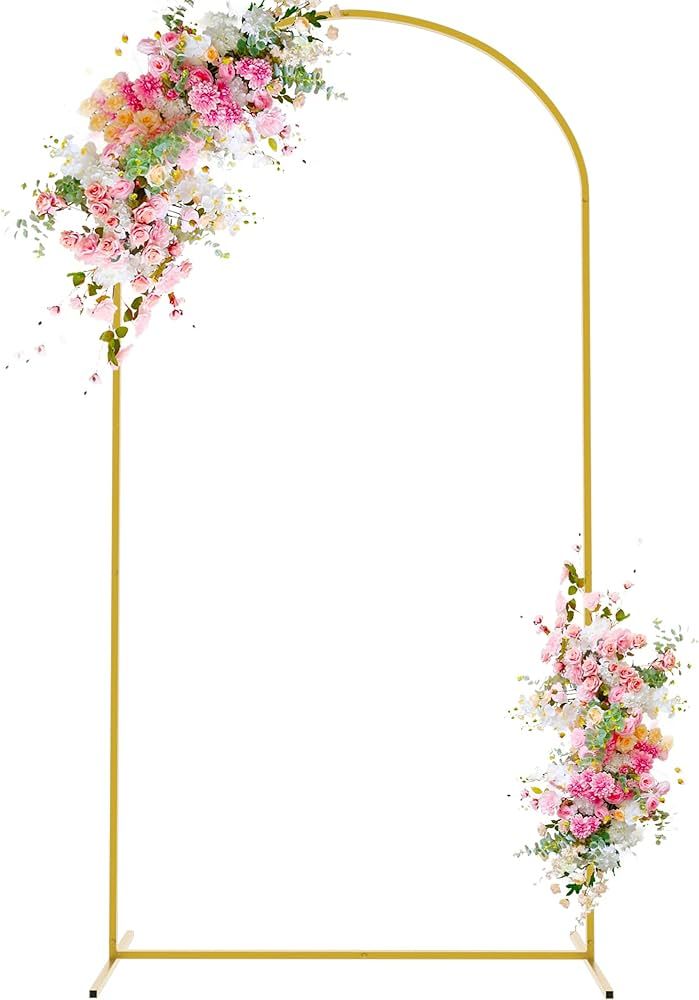 Wokceer 6.6 FT Wedding Arch Backdrop Stand Gold Metal Chiara Backdrop Stand for Wedding Ceremony ... | Amazon (US)