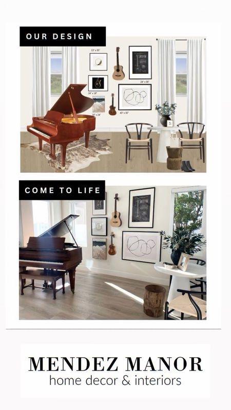 Before, during & after my client’s music room makeover! 🙌🏻

#entryway #musicroom #foyer #pianoroom #interiordesign #gallerywall 

#LTKhome