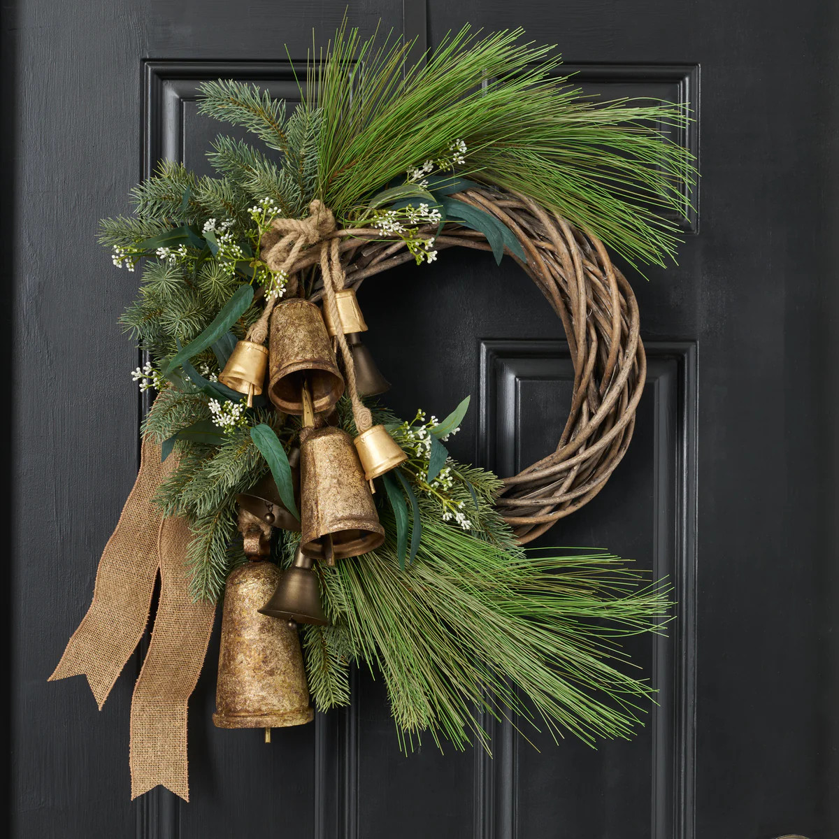 Merry Bells Keep Ringing Front Door Christmas Wreath Holiday Wall Decor | Darby Creek Trading