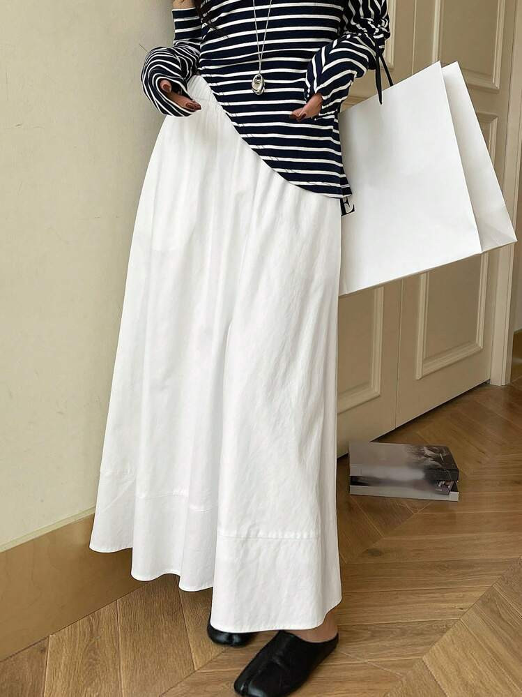 DAZY Einfacher Plissierter Damenrock In Unifarbe, Lässige Alltagsmode Für Den Sommer | SHEIN