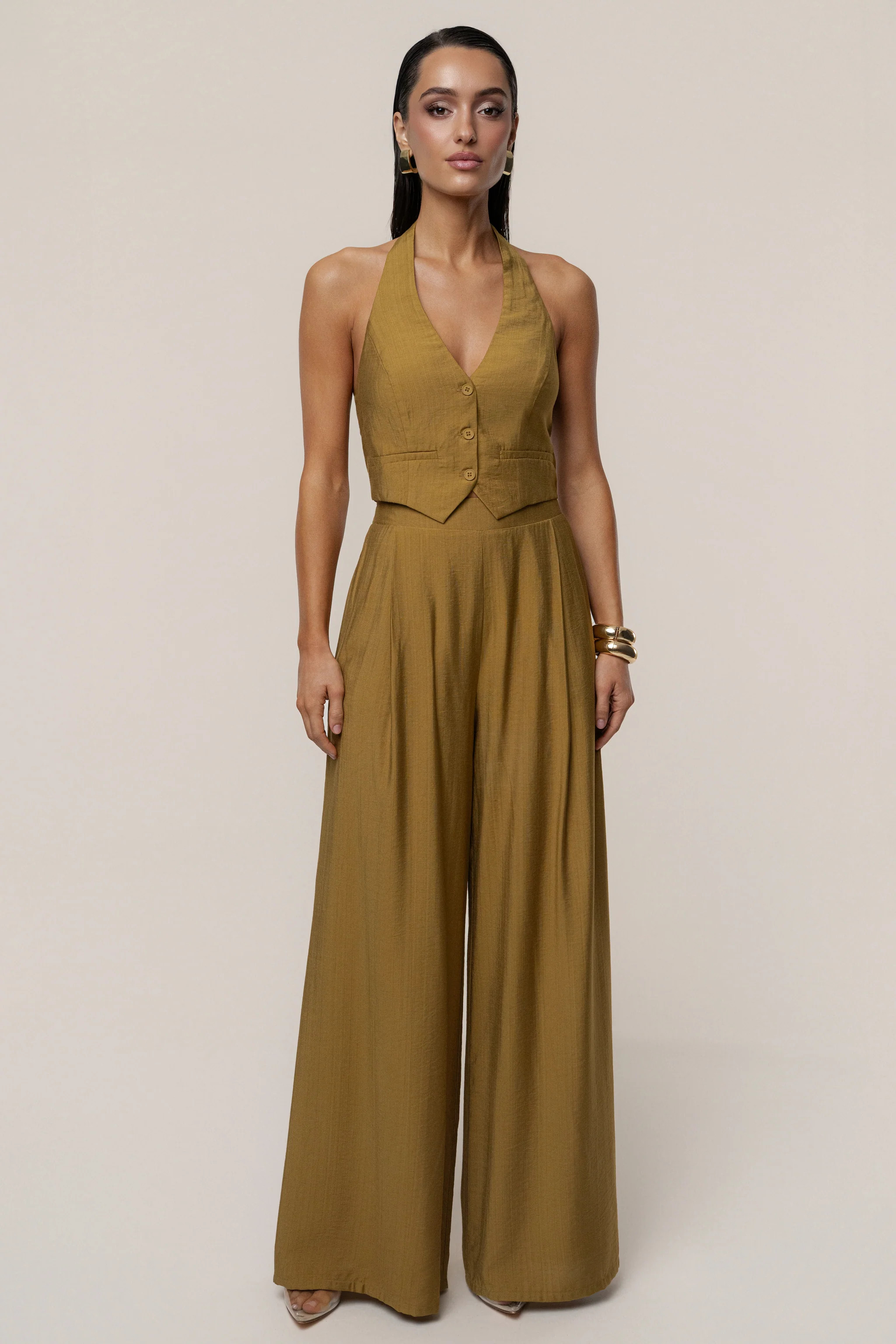 Olive Tropical Daze Pant Set | JLUXLABEL US