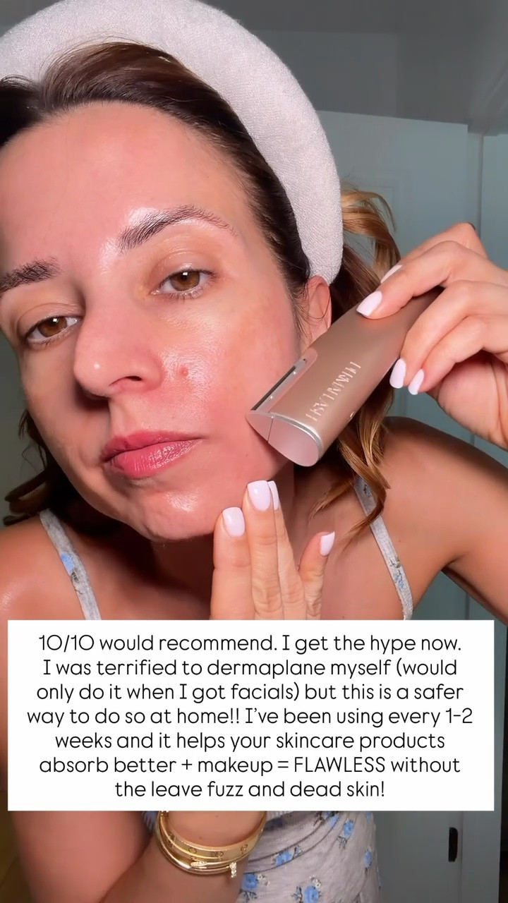 I am in love with the Dermaflash LUXE+ Anti-Aging Sonic Dermaplaning + Peach Fuzz Removal Set! I’ve been using every 1-2 weeks to get rid of peach fuzz and dead skin. It helps your skincare products absorb *better* and my makeup has looked flawless without the peach fuzz/dead skin cells!

#LTKmorningroutine #LTKselfcare #LTKBeauty