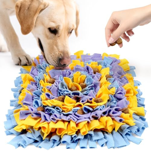 LIVEKEY Dog Snuffle Mat, Feeding Mat for Dogs, Durable Interactive Puzzle Toys for Training Foraging Skills(Yellow&Blue&Purple) | Amazon (US)
