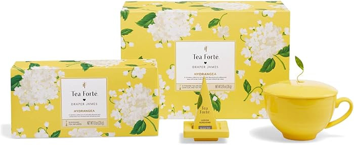Tea Forte Gift Set with Cafe Cup, Tea Tray, Petite Presentation Box with 10 Handcrafted Pyramid I... | Amazon (US)