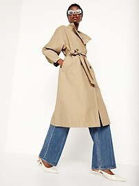 Oversized Double-Breasted Trench Coat for Women | Old Navy (US)