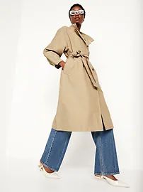 Oversized Double-Breasted Trench Coat | Old Navy (US)
