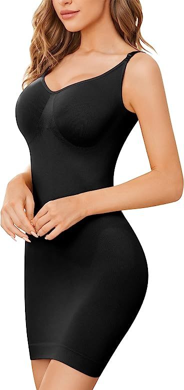Shapewear Slip Dress for Women Tummy Control Camisole Full Slip Under Dress Seamless Body Shaper | Amazon (US)