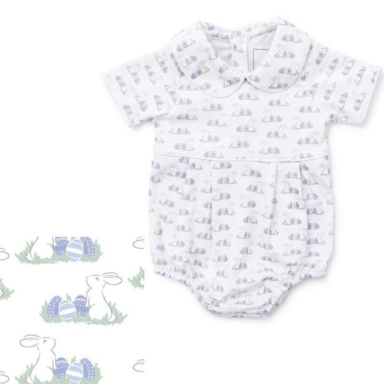 Lila + Hayes Baby/Toddler Palmer Bubble – Egg Hunt Blue | The Tot