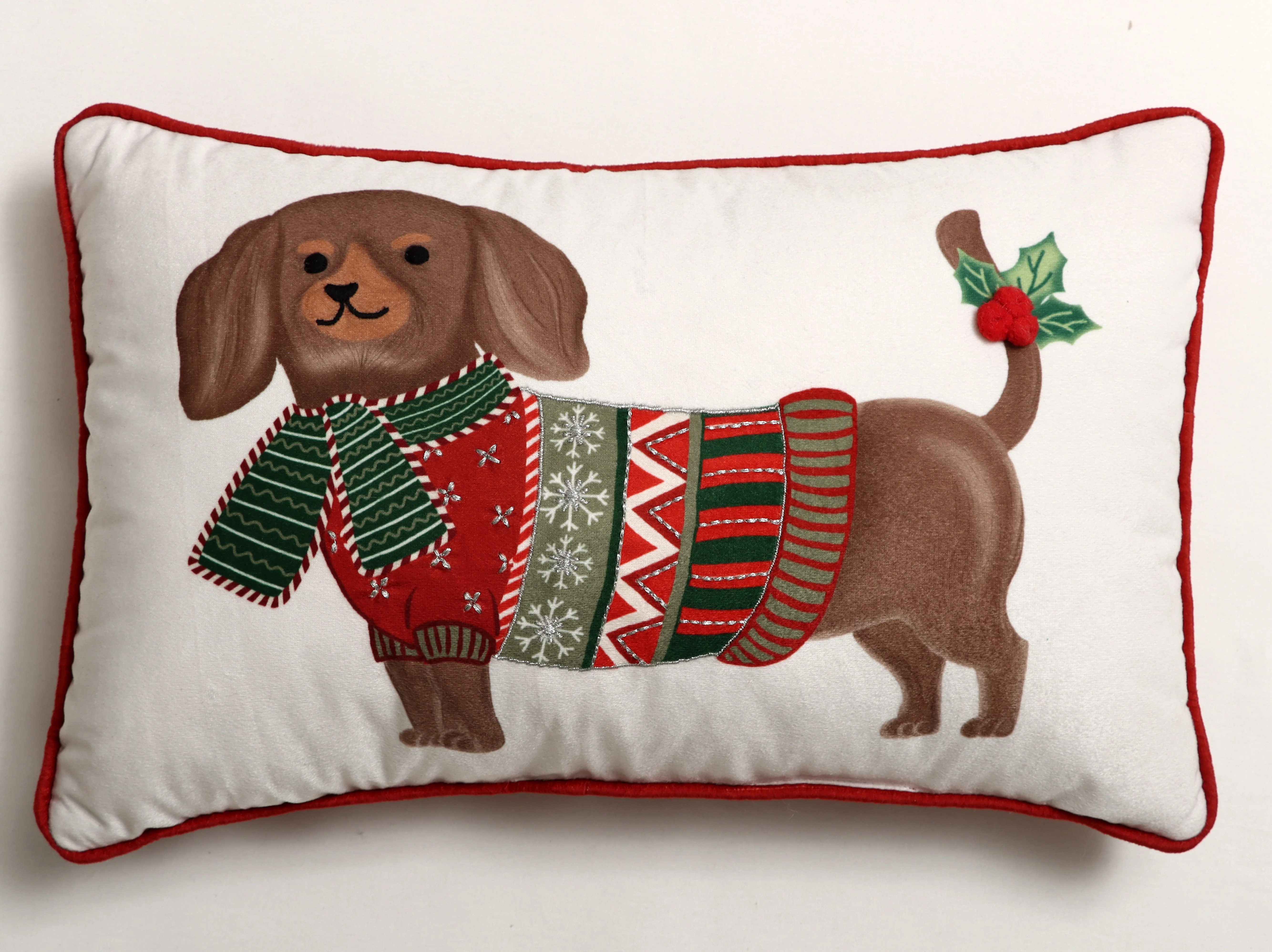 Embroidered Dog Decorative Pillow, Multicolor, 10" x 18", by Holiday Time | Walmart (US)