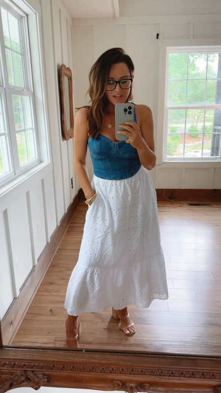 Walmart summer fashion! 
White eyelet midi skirt! 

#LTKFindsUnder50 #LTKStyleTip #LTKSeasonal