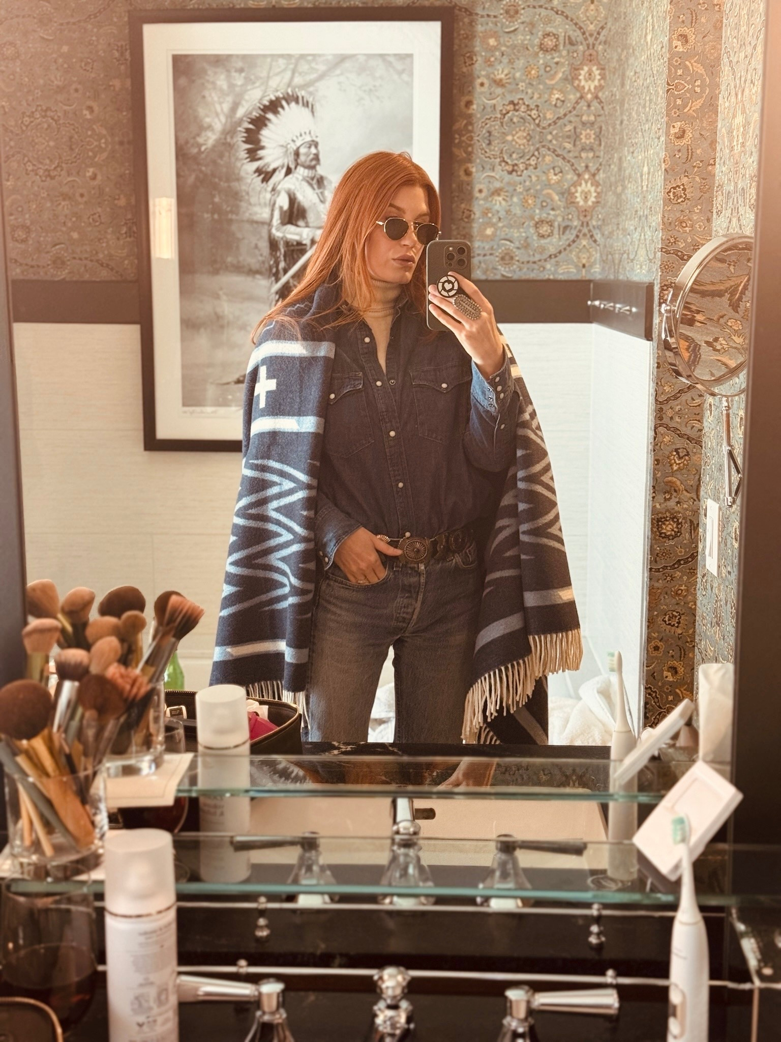 Time to Après with LTK. Layered up and added my Native American blanket over my shoulders.

#LTKTravel #LTKgrwm #LTKootd