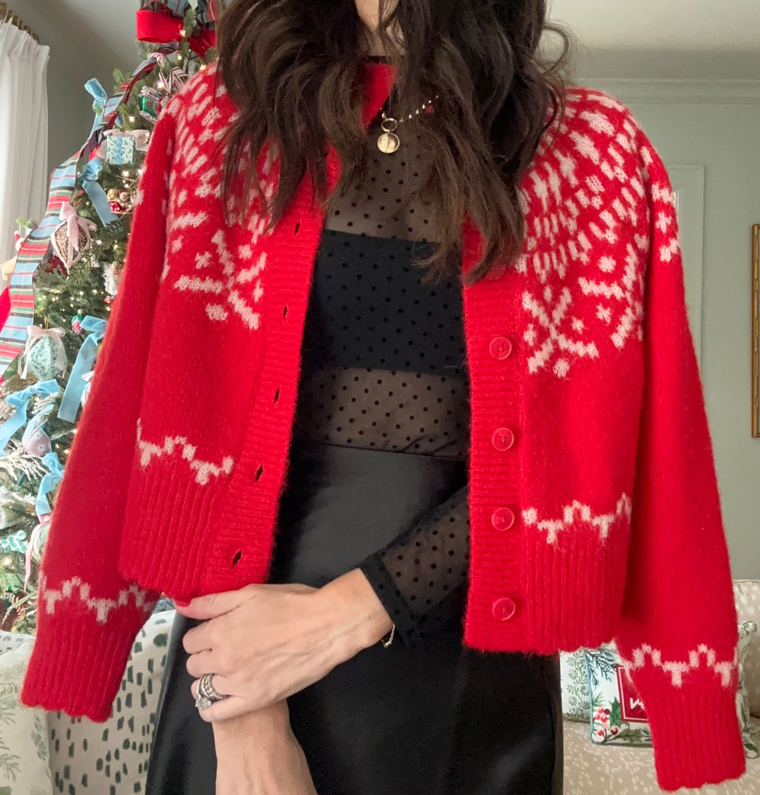 Red holiday ski sweater 