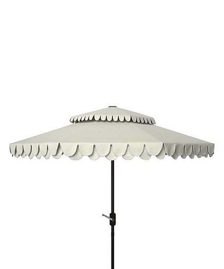 White Scallop-Trim Tiered Outdoor Umbrella | Zulily