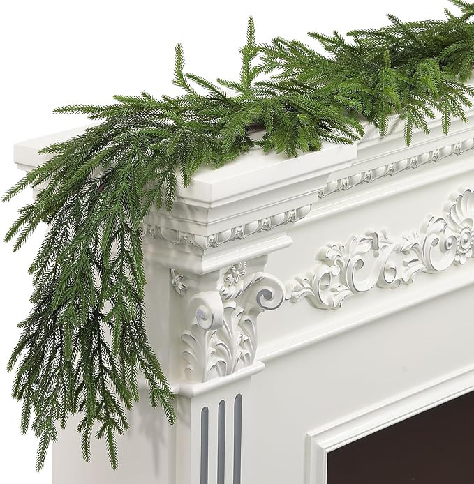 6FT Winter Pine Garland, Real Touch Pine Garland, Artificial Christmas Garland, Green Pine Garlan... | Amazon (US)