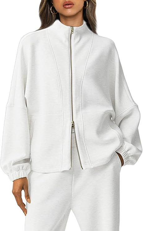 EVALESS Sweatshirts for Women Fashion 2023 Zip Up Y2K Outfits Fall Jacket | Amazon (US)