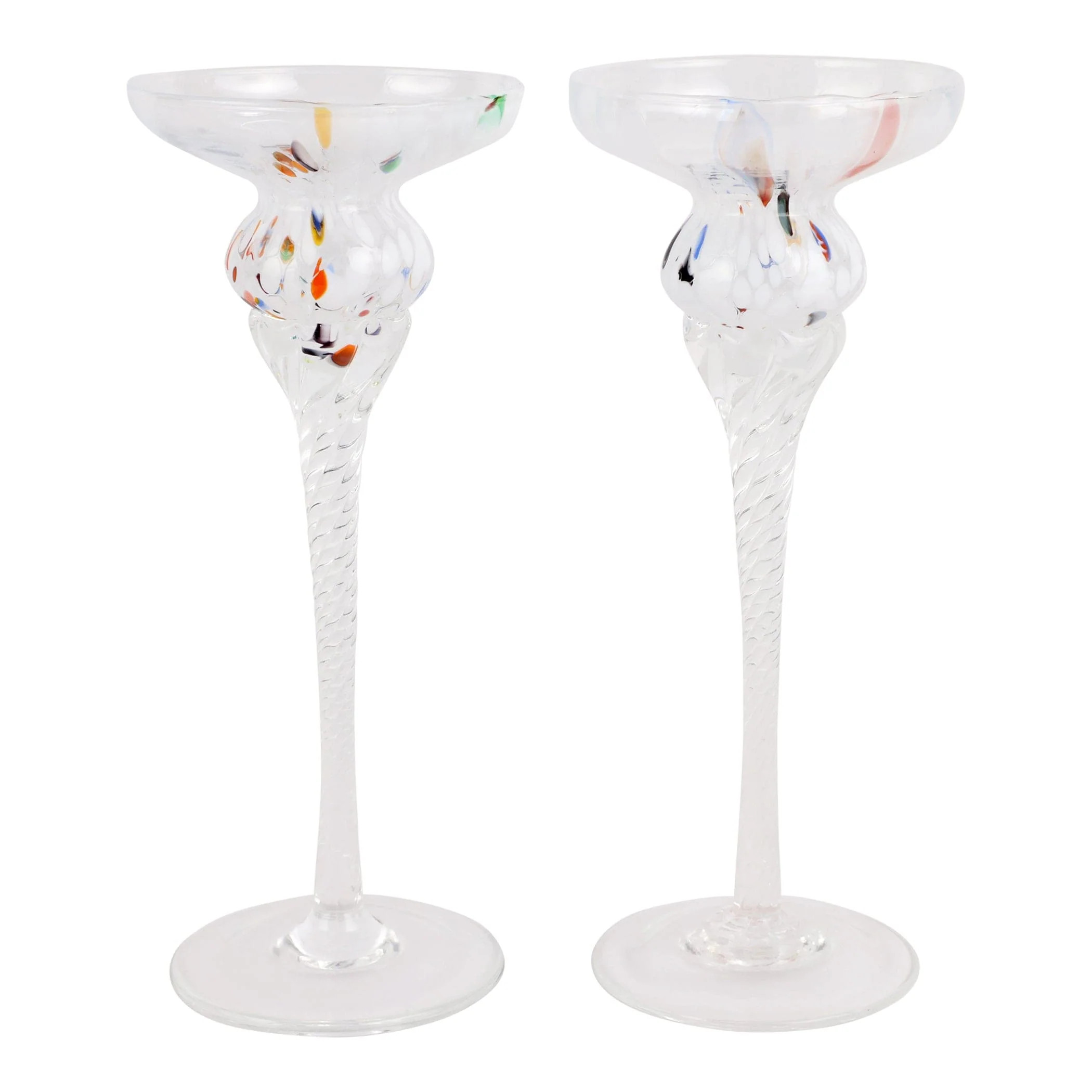 Chiara White Tall Candlesticks - Set of 2 | VIETRI