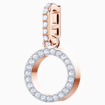 Swarovski Remix Collection Charm O, White, Rose-gold tone plated | Swarovski (US)