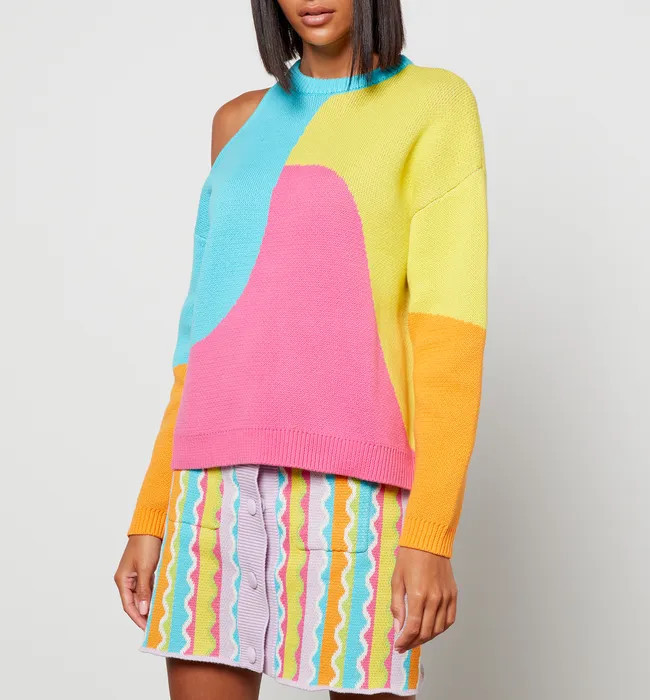 Olivia Rubin Women's Joanie Cut Out Shouler Jumper - Colourblock | Coggles (Global)