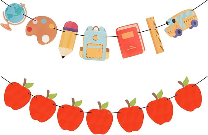 Welcome Back to School Banner Decorations Happy First Day of School for Home Classroom Decor Teac... | Amazon (US)