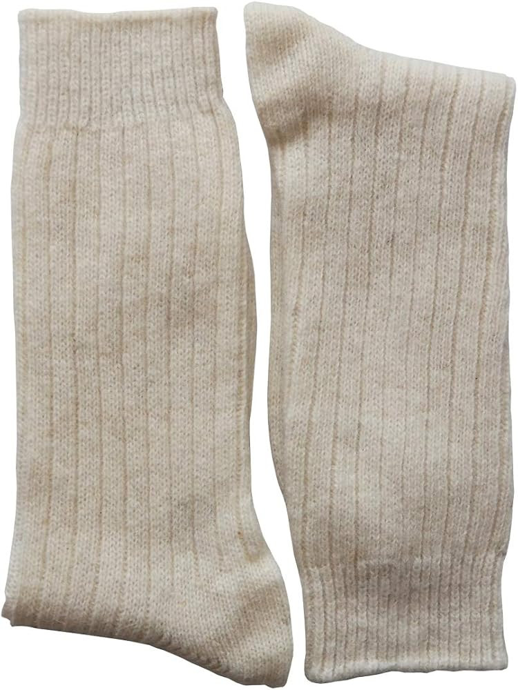 YUN Men's Natural Pure 100% Wool Warm Boot Winter Socks Traditional Cream | Amazon (US)