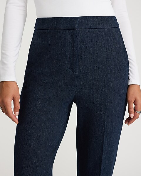 Editor Super High Waisted Twill Straight Ankle Pant | Express