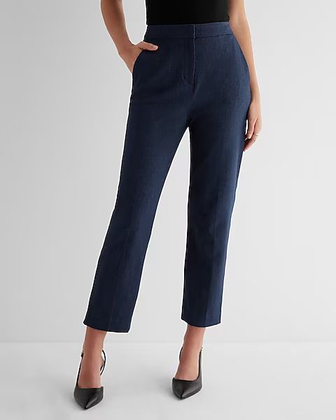 Editor Super High Waisted Twill Straight Ankle Pant | Express