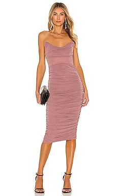 Michael Costello x REVOLVE India Midi Dress in Blush from Revolve.com | Revolve Clothing (Global)