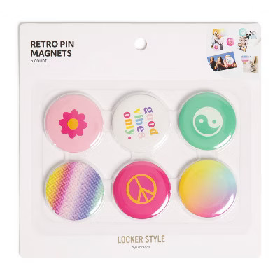 6pk Pin Button Locker Magnets Happy Horizons - U Brands | Target