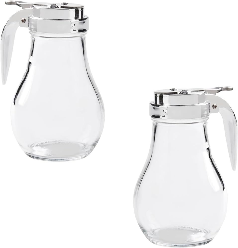 6 Oz. (Ounce) Glass Bulb Jar Syrup Dispenser, Sugar Dispenser, Retracting Spout, Dispensing Thumb... | Amazon (US)