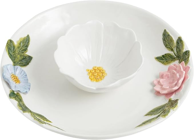 Mud Pie Stoneware Flower Chip and Dip Set | Amazon (US)