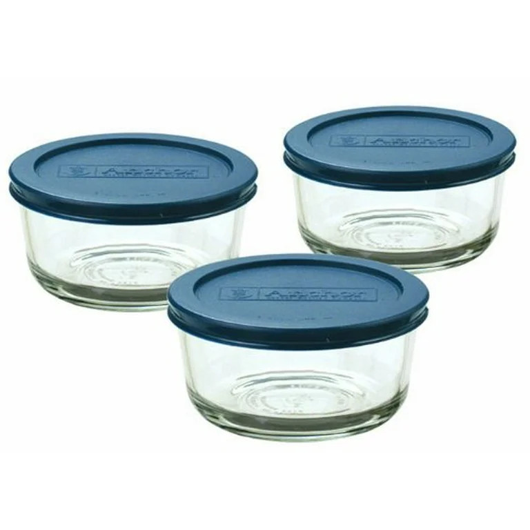 Anchor Hocking 6 Piece 2 Cup Round Glass Value Pack, Food Storage Set | Walmart (US)