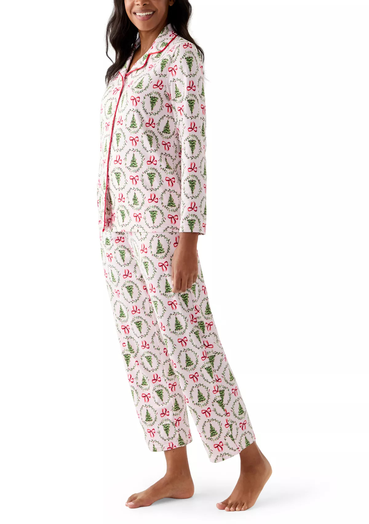 Women's Bow & Wreath Pajama Set | Belk