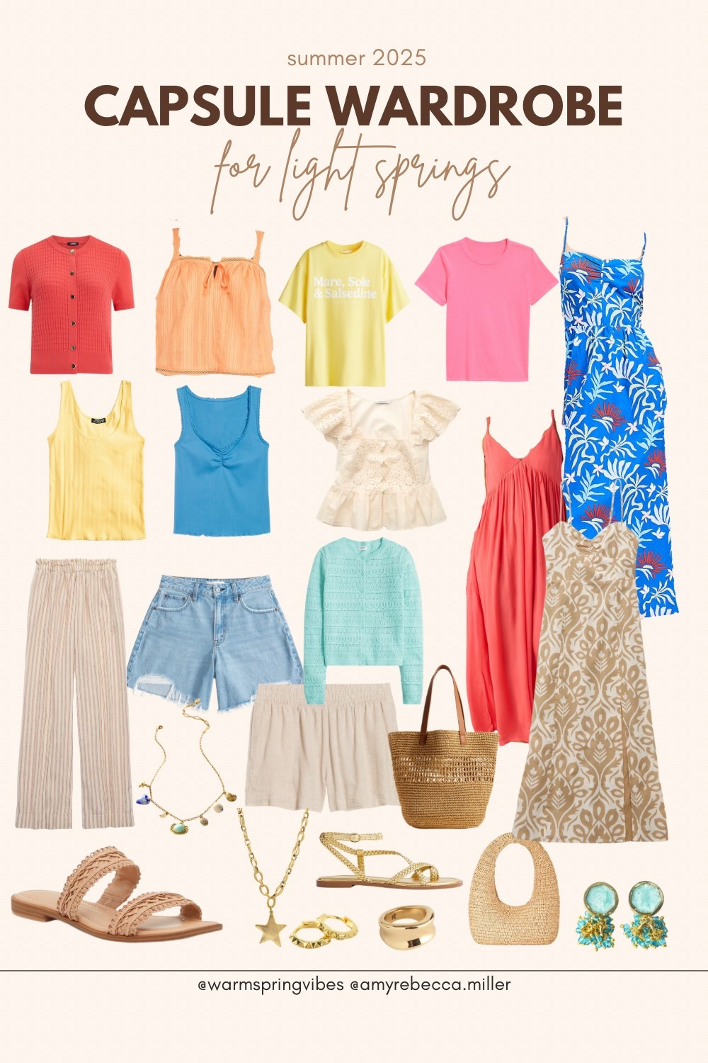 Colorful Capsule Wardrobe Summer 2025. Perfect for Light Springs. 

#capsulewardrobe #summerbasics #summercapsulewardrobe #summerstyle #lightspring #createdcolorful #colorseason #over40style  #coloranalysisspring #stylebasics #momwardrobe #momstyleinspo  

#LTKSeasonal #LTKStyleTip #LTKSummerEdit