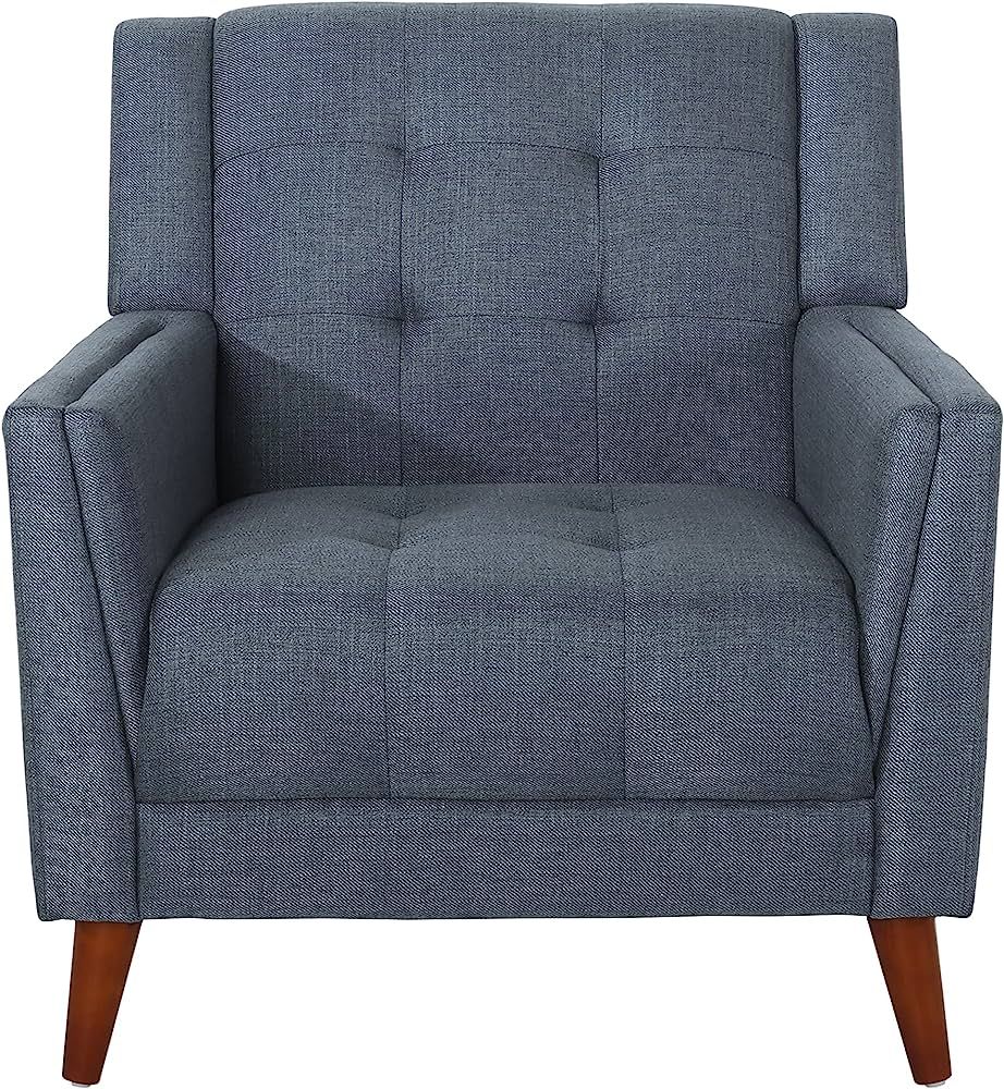 Christopher Knight Home Evelyn Mid Century Modern Fabric Arm Chair, Dark Gray, Walnut | Amazon (US)