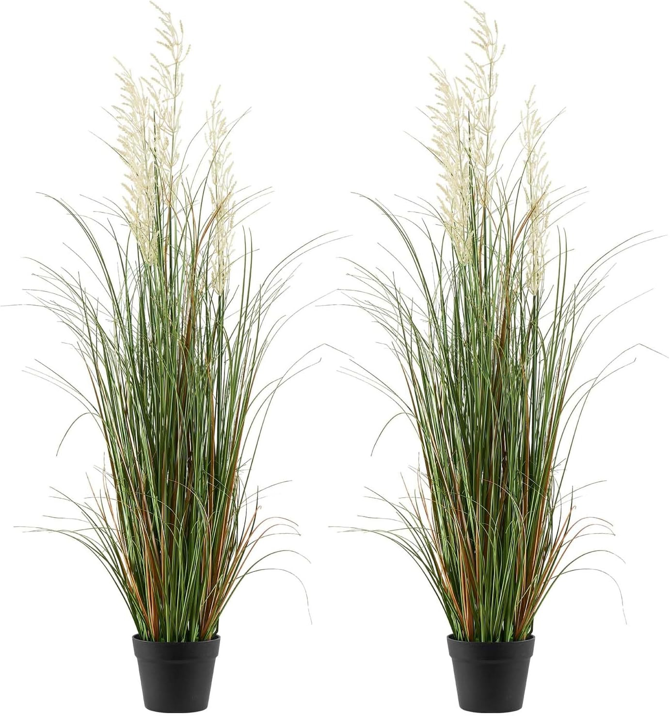 VEVOR Artificial Grass Plant, 2 Pack 47 inch Reed Flower Grass in Pot, Premium PVC Faux Fake Greenery Shrubs Plant for Indoor Outdoor House Home Garden Office Room Décor, Housewarming, Green | Amazon (US)
