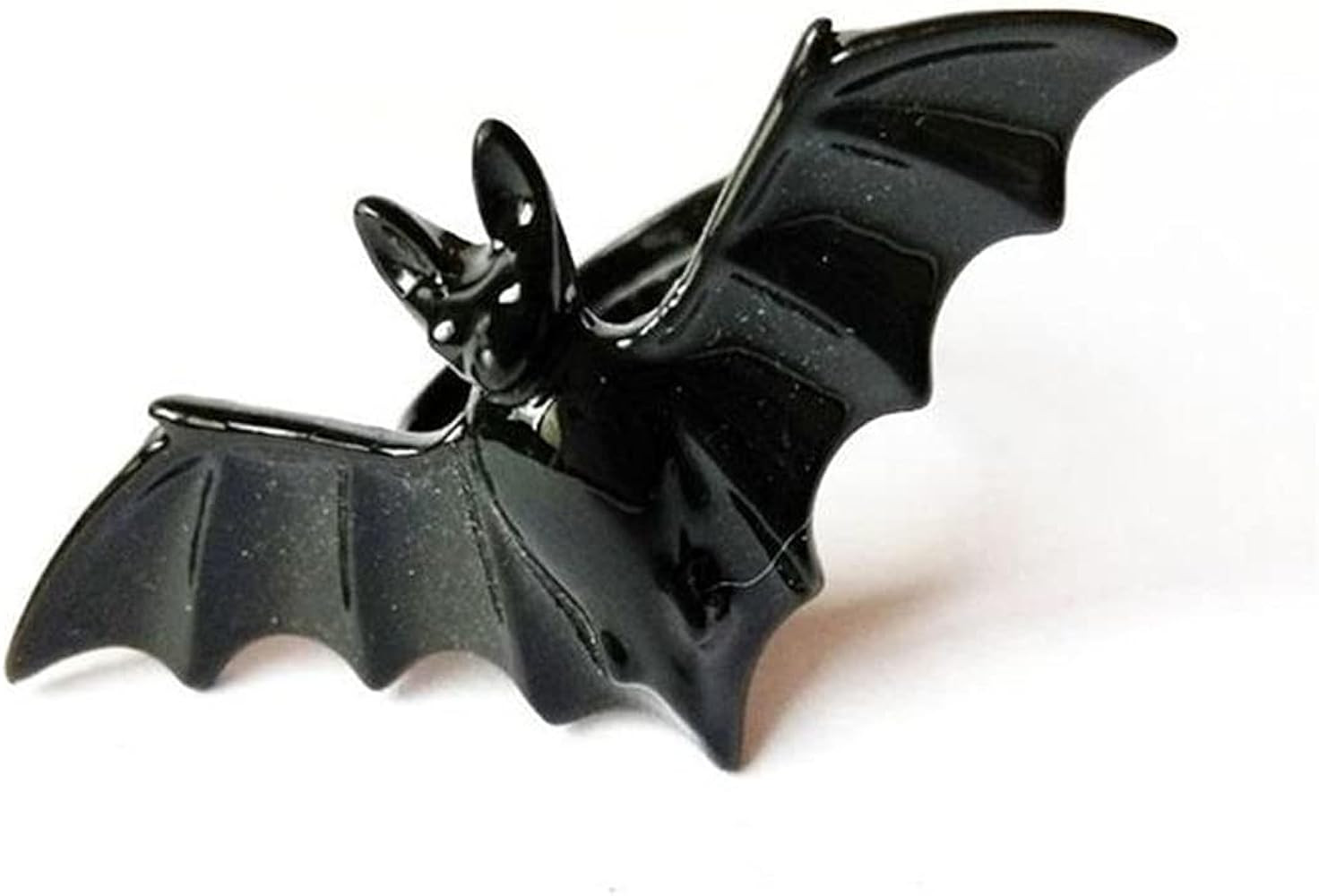 Caiyao Halloween Bat Finger Ring Open Adjustable Black Punk Wing Ring Gothic Vampire Finger Band ... | Amazon (US)