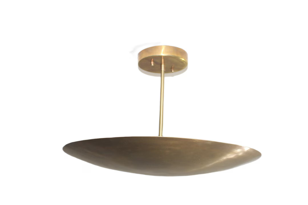 Brass Flush Mount Light Vintage Sputnik Chandelier Lighting Mid Century Stilnovo Pendant Ceiling ... | Etsy (US)