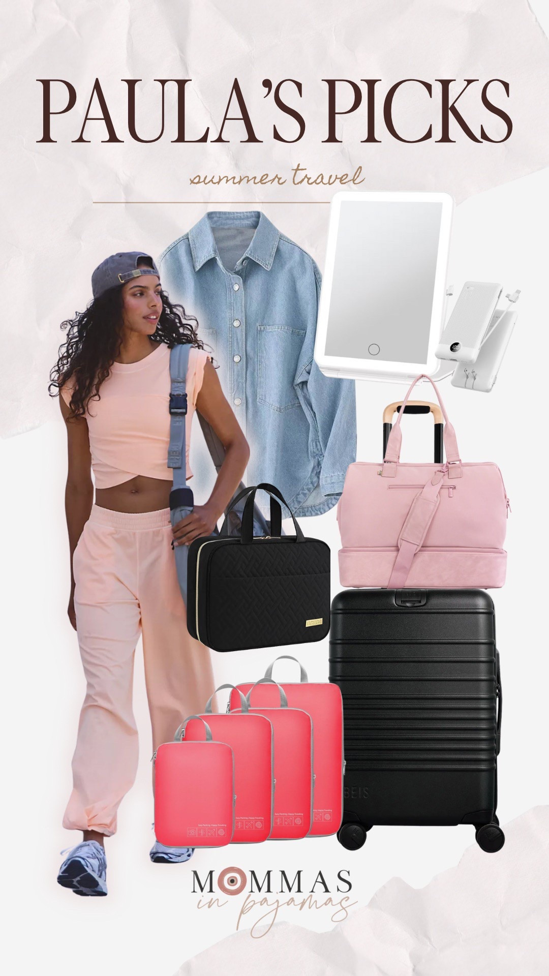 There is just something different about traveling in the summertime.  I will always take a jacket with me, no matter the season (airplanes are always so inconsistent). My must haves are packing cubes, a good makeup bag, travel mirror, portable charger that plugs into the wall and my favorite luggage.
Travel must haves, luggage

#LTKTravel #LTKSeasonal #LTKPetite