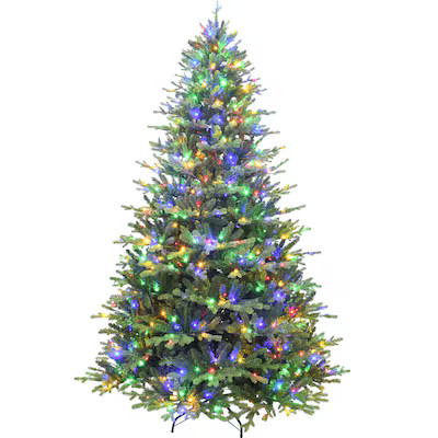 Fraser Hill Farm 9-ft Oregon pine Pre-lit Artificial Christmas Tree LED Lights | Lowe's