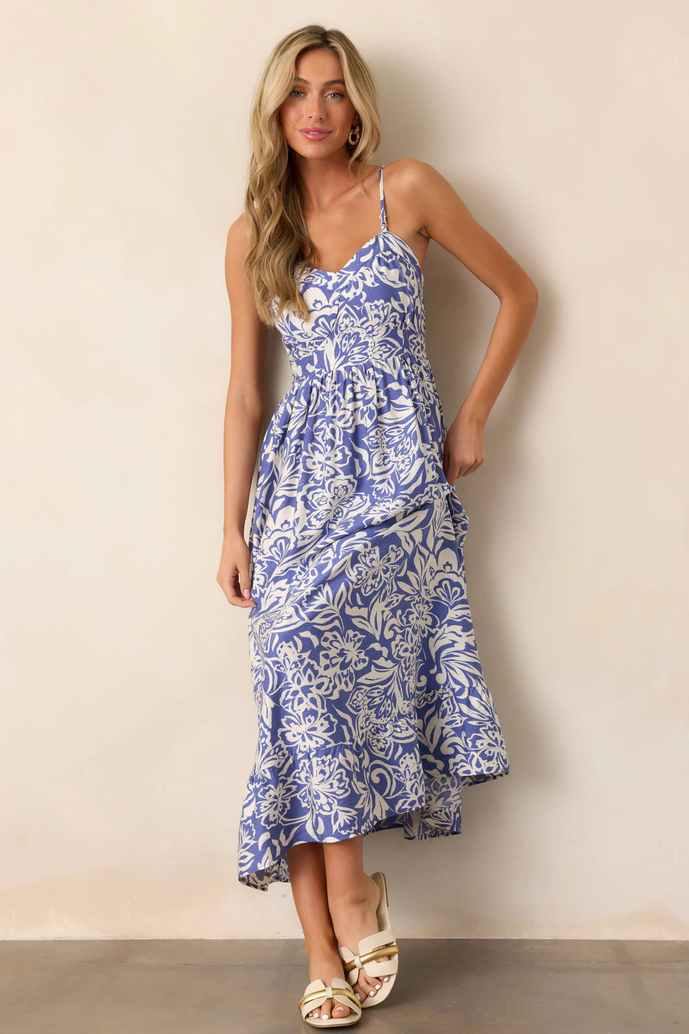 Sweet Jane Sky Blue Sleeveless Midi Dress | Red Dress