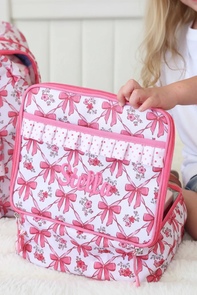 Kids Embroidered Ruffle Lunchbox | Bow Besties | Caden Lane