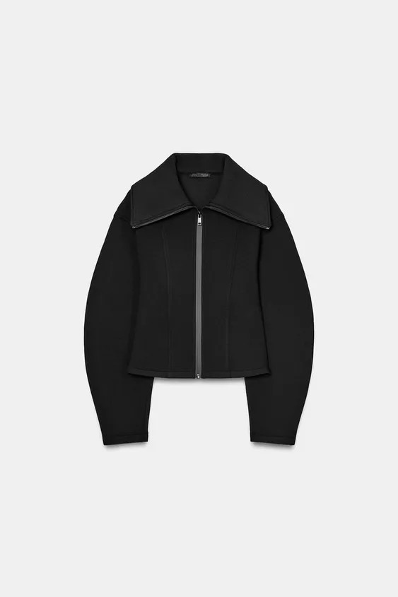 FITTED NEOPRENE-EFFECT JACKET | Zara UK