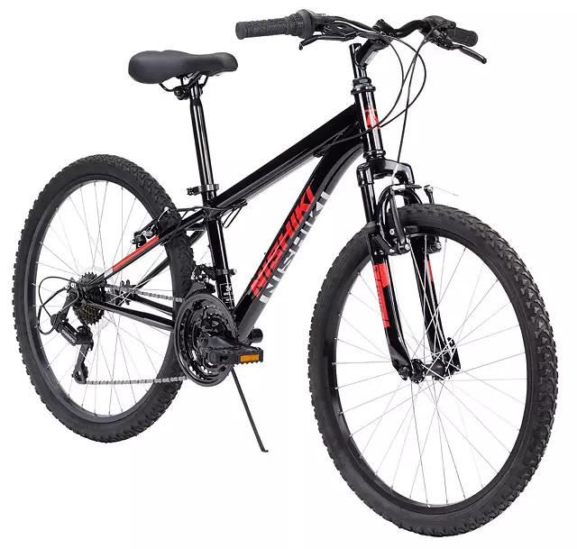 Nishiki Boys' Pueblo 1.1 24 in. Mountain Bike, Black/Red | Dick's Sporting Goods