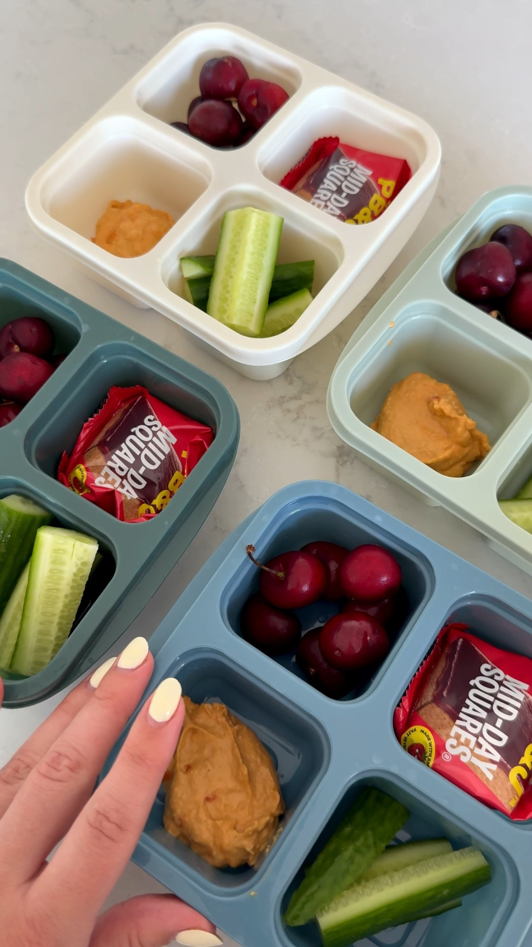 Snack containers stackable and easy to prep weekly