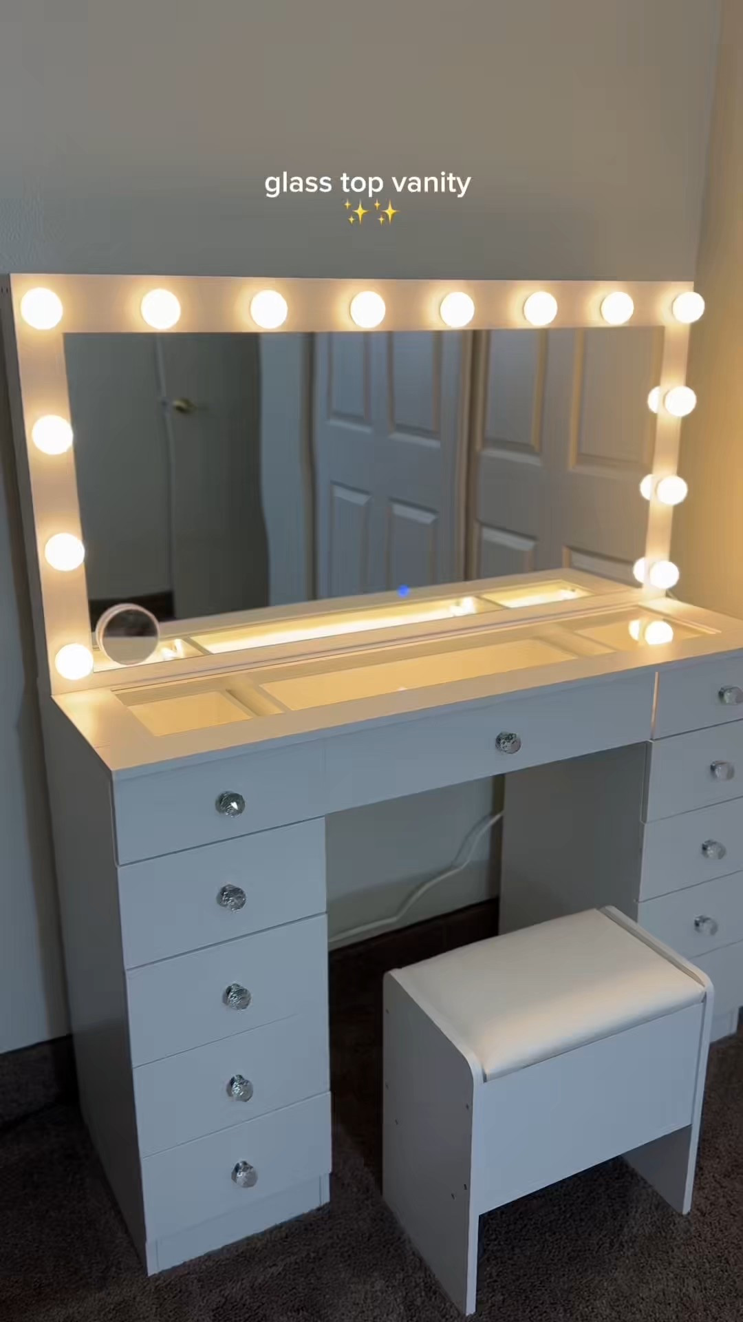 glass top vanity ✨

#LTKHome #LTKBeauty #LTKGiftGuide