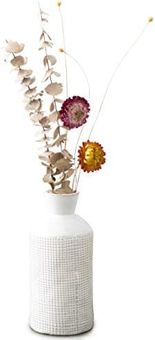 Jojuno Gray White Finish Ceramic Flower Vase Home Decor Vase and Table Centerpieces Vase for Friends | Amazon (US)