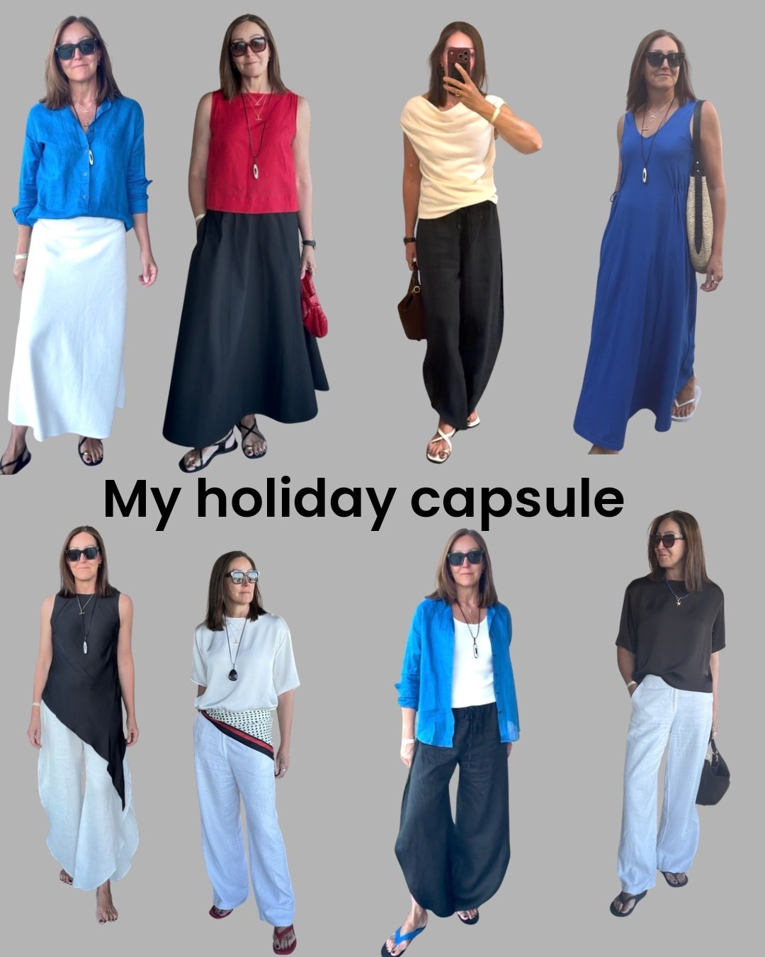What I packed (and wore) on holiday.

Comment SHOP and I’ll send you all the links xx

 I tried to apply my own style rules to my holiday wardrobe this year and I think I did quite well.

I’m a serial overpacker and this time I was determined to pack smarter.

I made sure everything could be worn several ways and kept my base neutral (sticking mainly to back and white) as they mix and match endlessly.

I injected key pops of colour to keep it simple and add interest.

Loads of versatility, no single ‘outfits’ - but lots of combinations - plus my favourite jewellery to add details.

The result was a capsule full of options That never felt boring or repetitive. 

I hope you like the pieces and this helps with your holiday packing. I’ve linked everything and most come in several colour options so you can make it your own based on personal preferences. 

Let me know your favourites xx

#LTKsummer #LTKstyletip #LTKover50style