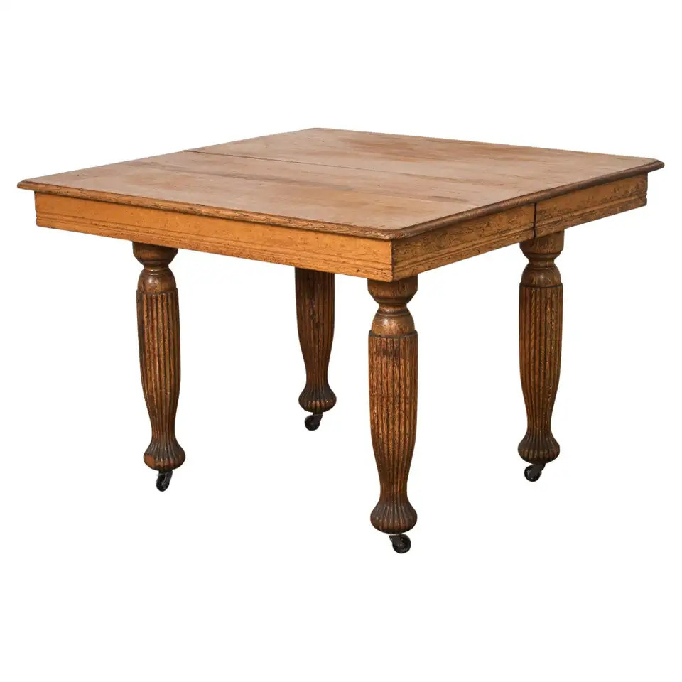 19th Century English Victorian Oak Dining Center Table | 1stDibs