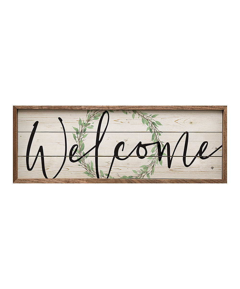 Kendrick Home Decorative Plaques - 'Welcome' Wreath Wood Slats Wall Sign | Zulily